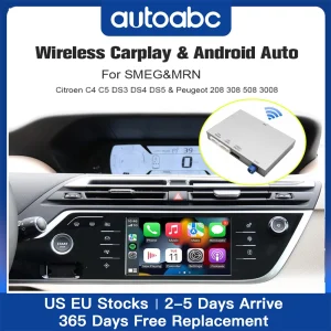 AUTOABC Wireless Carplay Android Auto Per SMEG Citroen C4 C5 DS3 DS4 0S5 e Peugeot 208 308 508 3008 Supporto Telecamera Retromarcia