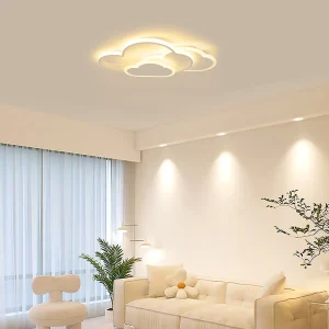 Plafoniera a LED a forma di nuvola Lampada da soffitto moderna in acrilico con illuminazione a 3 colori per soggiorno, camera da letto, camera dei bambini, 52×31 cm