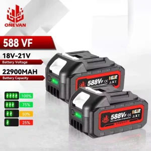 ONEVAN 18V Batteria ricaricabile agli ioni di litio 588VF 22900mah Li-lon Batteria con indicatore batteria per Makita 18V Batteria Pin