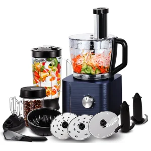 Robot da cucina multi-tascare da 1300 W Frullatore da 3,5 litri Frullatore da 1,5 litri Spremiagrumi 11 Accessori professionali Rettifica/Tritare/Sciettare