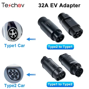 Adattatore da tipo 1 a tipo 2 Caricatore per veicoli elettrici Adattatore CA da tipo 2 a tipo 1 Convertitore di ricarica EVSE per auto elettriche