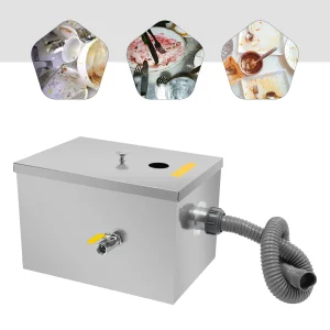 Trappola per grasso commerciale da 20 litri, intercettore di grasso in acciaio inossidabile con dispositivo di spegnimento automatico per la cucina domestica della fabbrica del ristorante