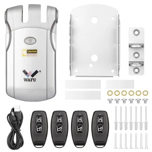 Wafu 019 Serratura per porta con telecomando Smart Lock Telecomando Serrature invisibili Serrature per porte senza chiave elettroniche senza fili Serratura Dealbolt