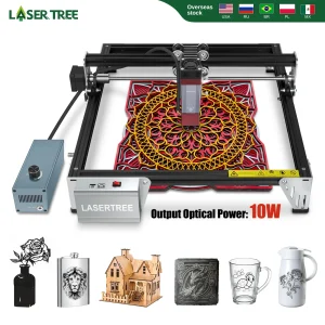LASER TREE LT-K1 Mini macchina per incisione laser con incisore laser a testa laser da 10 W taglio TTL modulo laser a luce blu strumento per la lavorazione del legno