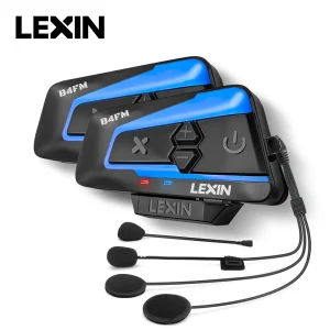 Lexin B4FM-X Bluetooth5.0 Cuffie interfono per casco moto Type-C, 10 ciclisti Comunicazione wireless Condivisione musica Moto