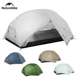 Tenda da Campeggio Naturehike Mongar 2 Ultraleggera per 3 Stagioni Impermeabile in Nylon 20D per Escursionismo e Backpacking per 2 Persone
