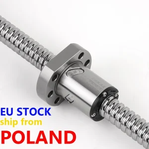 Polonia stock C5 Vite a ricircolo di sfere SFU1605 Dado a ricircolo di sfere singolo personalizzabile 1605 Parti CNC lavorate con estremità Vite a ricircolo di sfere per stampante 3D 1605