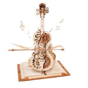 Robotime Puzzle 3D in legno ROKR Divertente violoncello magico Strumento musicale meccanico Giocattoli creativi per bambini AMK63