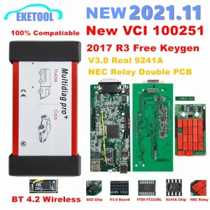 2021.11 Multidiag Pro TCS 2017.3 Bluetooth Doppio PCB V3.0 NEC Relè Reale 9241A Chip FTDI OBD2 Strumento Diagnostico NUOVO VCI