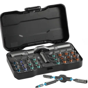 VMAN 24in1 Set di cacciaviti a cricchetto multifunzione Punte multi magnetiche Mini kit di strumenti di riparazione Strumento domestico per PC e scrivania ecc.