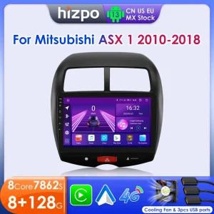 Hizpo Autoradio per Mitsubishi ASX 1 2010 – 2018 Lettore video multimediale Navi GPS 2din Android 13 CarPlay Autoradio BT 8GB + 128GB