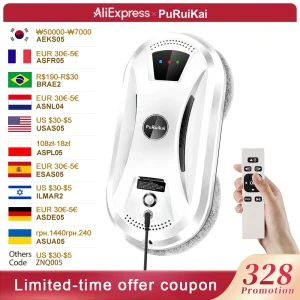 Robot aspirapolvere ultra sottile per la pulizia dei vetri, robot lavavetri elettrico con telecomando per la casa