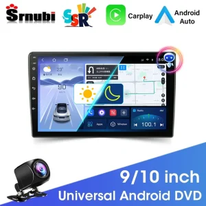 Srnubi SSR 9 10 pollici universale Android 12 Carplay Auto autoradio lettore multimediale navigazione GPS 2 Din DVD IPS unità principale stereo