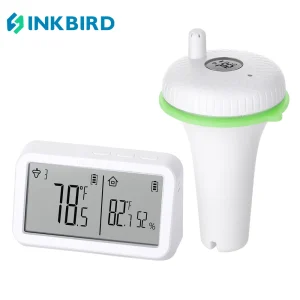 INKBIRD IPX7 impermeabile IBS-P02R termometro per piscina Wireless Set termometro per piscina galleggiante per piscine, vasche idromassaggio, acquari