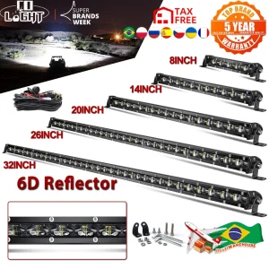 CO LIGHT 6D Slim Led Light Bar 12V 8 “14” 20 “26” 32 “38” 44 “50” pollici Spot Flood Combo per SUV 4 x4 Off Road LED Work Light Lamp