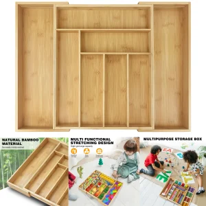 Organizzatore per cassetti per posate Vassoio per posate 6-8 scomparti Organizzatore per cassetti da cucina Portautensili da cucina Cassetto per coltelli e forchette