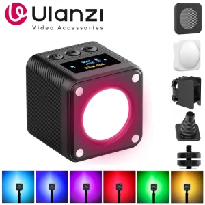Ulanzi L2 RGB COB Luce video Lampada LED dimmerabile continua per fotocamera DSLR GoPro con display a LED Luce di riempimento magnetica Mini Vlog