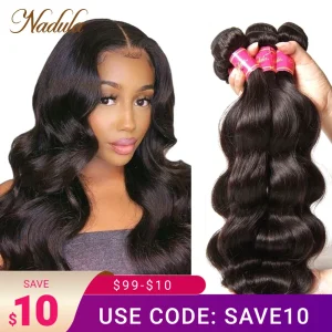 Nadula Hair brasiliano Body Wave capelli umani tesse 3 /4 pezzi capelli brasiliani fasci di onde del corpo capelli vergini 8-30 pollici colore naturale