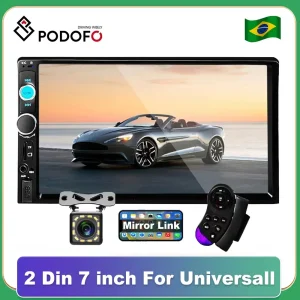 Podofo 2 din Autoradio 7 “HD Autoradio Lettore multimediale 2DIN Touch Screen Auto audio Car Stereo MP5 Bluetooth USB TF FM Camera