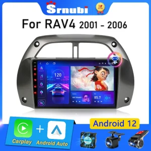 Srnubi Android 12 per Toyota RAV4 Rav 4 2001 2002 2003 2004 2005 2006 Autoradio Lettore Multimediale 2 Din Carplay Stereo GPS DVD