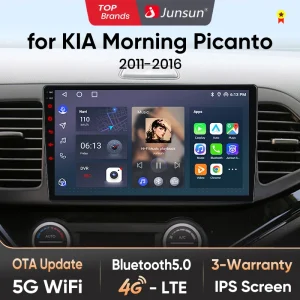 Autoradio Junsun AI 4G LTE Wireless CarPlay Android Auto per KIA Morning Picanto 2011 2012 2013 2014-2016 GPS Navi BT DSP RDS FM