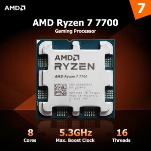 AMD Ryzen 7 7700 Processore CPU da gioco desktop 65W 5,3 GHz 8 core 16 thread Zen 4 AM5