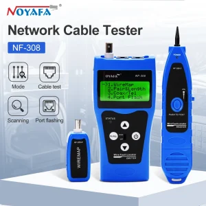 NOYAFA NF-308 Tester per cavi di rete Display LCD Localizzatore per cavi Misura lunghezza Wiremap Tester RJ45 RJ11 BNC Tester di rete Strumenti