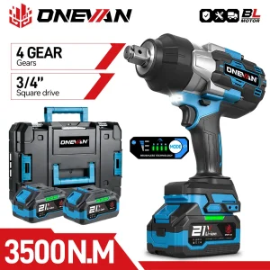 ONEVAN 3500N.M Chiave a percussione elettrica senza spazzole di coppia 3/4 pollici 8 marce Chiave a batteria Utensili elettrici per Makita 18V Batteria Pin