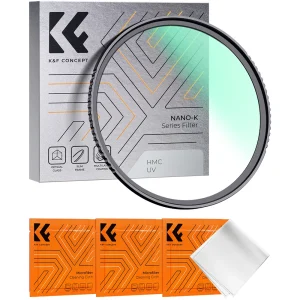 K&F CONCEPT Filtro UV Serie Nano-K 77mm 82mm Ultra Sottile MCUV Protezione Multistrato per Obiettivi Fotografici con 3 Panni per la Pulizia
