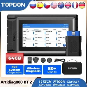 TOPDON ArtiDiag800 BT 2 Strumento diagnostico per auto Automotive OBD2 Scanner Strumenti Diagnost Tutti i sistemi Scansione automatica Lettore di codici IMMO per olio