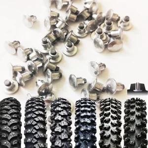 300 pz 6.5mm/0.26 “punte in metallo duro a punta e Concave punte in alluminio per Mountain Bike per ciclismo Fat bike Mount Tire Snow Tire Studs