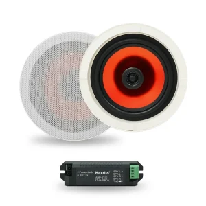 Altoparlante da incasso a soffitto Herdio da 6,5 pollici 300W, sistema audio Bluetooth per interni, cucina, camera da letto, bagno