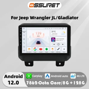 Autoradio per Jeep Wrangler JL 2018-2021 Android Auto multimedia Video player per Gladiator 4G Carplay 2din SWC Screen Head Unit