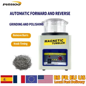 JH-185 Bicchiere magnetico per gioielli Mini lucidatrice Lucidatrice per superfici rotanti Macchina di finitura con fibbia di bloccaggio a botte di vetro 110V