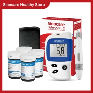 Sinocare Safe Accu 2 Kit glucometro Misuratore di zucchero nel sangue Macchina per prove di zucchero per il diabete Strisce reattive per glucosio con lancette