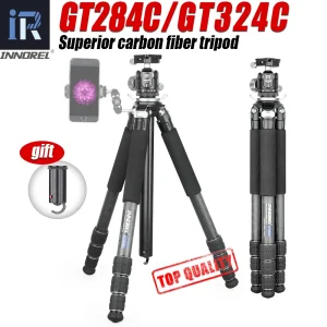 Treppiede professionale INNOREL GT284C/GT324C in fibra di carbonio con colonna centrale a forma speciale per testa a sfera centrale DSLR a bassa gravità