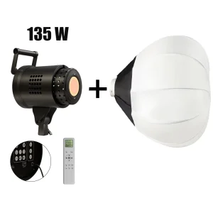 Luce LED COB per Fotografia 135W, Lampada Solare Bilanciata per Ritratti, Accessori per Studio Fotografico, YouTube Live