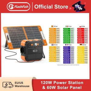 FF Flashfish A101 230V Mini Centrale Elettrica Portatile 120W 97.68Wh con Pannello Solare Batteria da 60W Generatore Solare Accumulatori E Caricabatterie di Aereo