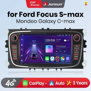 Junsun CarPlay autoradio Android per Ford Focus S-Max Mondeo Galaxy C-Max Kuga GPS sistemi intelligenti autoradio multimediale