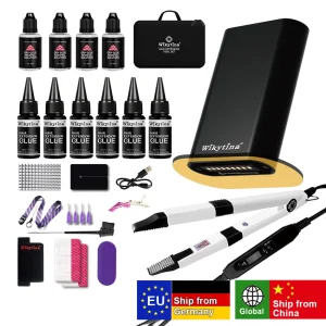Wikytina V Light Kit di strumenti per l’estensione dei capelli con luce UV, combinato, macchina per la rimozione della colla UV – Aggiornamento del set di strumenti per lo styling del salone Premium