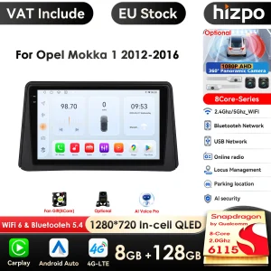 8G 128G 2Din Android 14 Autoradio Lettore Multimediale per Opel Mokka 2012 2013 2014 2015 2016 Autoradio GPS Navi Wifi Audio Stereo