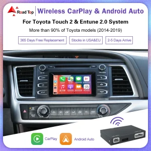 Road Top Wireless Carplay Android Auto per Toyota misura per Tundra/Highlander/RAV4/Tacoma/Camry/Corolla/Avalon/Prius Car Play