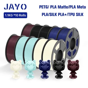JAYO Filamento 3d petg/pla plus/pla/PLAMeta/SETA PLA+ 1.75MM PLA Filamento 3D per stampante 3D FDM TPU SETA Materiali di stampa 3D