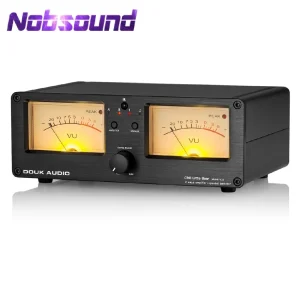 Nobsound Doppio VU analogico Display da pannello DB Amplificatore a 2 vie / Altoparlante Audio Switcher Box Selettore Visualizzatore di spettro musicale