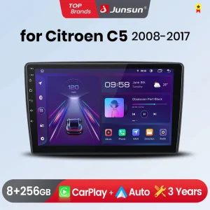 Junsun Wireless CarPlay autoradio Android per Citroen C5 2008 – 2017 GPS Multimedia 2 din