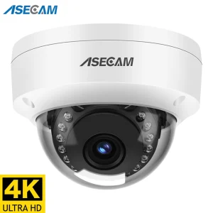 Telecamera IP 8MP 4K POE Esterna H.265 Onvif Cupola interna in metallo CCTV Visione notturna Telecamera di videosorveglianza 4MP