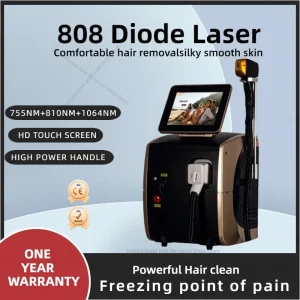 Epilatore laser professionale Depilazione permanente in titanio ghiacciato 3 lunghezze d’onda Laser a diodi CE Rimuovi macchina per capelli per il salone.