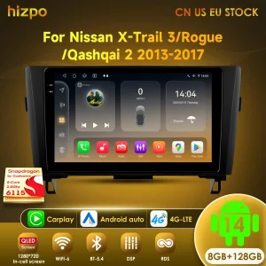 Hizpo Wireless CarPlay Android Auto Radio per Nissan Rogue X-Trail X Trail 3 T32 2013 – 2017 Qashqai 2 J11 Car Multimedia GPS BT