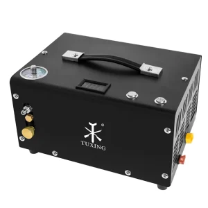 TUXING 4500Psi Compressore d’aria PCP 300Bar Compressore di arresto automatico ad alta pressione con alimentatore per auto 12V per fucile ad aria compressa per immersioni subacquee