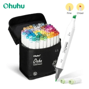 Ohuhu Oahu Pennarello Alcol Art Marker Set di pennarelli colorati Doppia punta Pennarello Schizzo Disegno Graffiti Manga Materiale scolastico